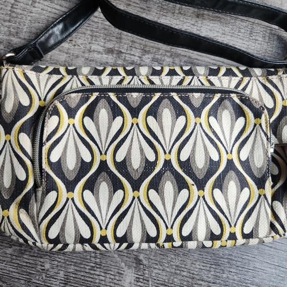 Relic Black and Yellow Crossbody Hand Bag Purse - Picture 3 of 11